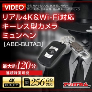 高画質4Kで撮影 小型カメラ アキバカムオリジナル Wi-Fi対応 キーレス スマートキー型 ミュンヘン ABC-BUTA3