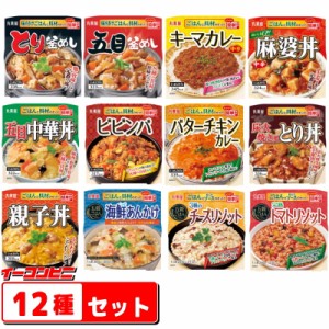 丸美屋　レンジで簡単！ごはん付きシリーズ　　12種各1個セット(計12個)　麻婆丼・中華丼・釜めし・あんかけ・リゾット・カレー『送料無