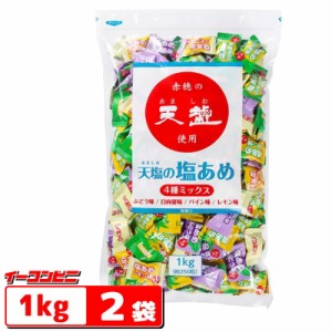 赤穂化成　天塩の塩あめ　4種ミックス　1kg ｘ2袋（合計 約500粒）大容量　熱中症対策　飴