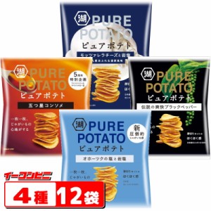 湖池屋　ピュアポテトシリーズ52〜55g　4種各3袋セット（計12袋）じゃがいも心地　PURE POTATO