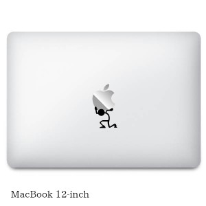 MacBookステッカー スキンシール 棒人間 キャリー stickman carry MacBook 12 Pro13/15 (2016〜)