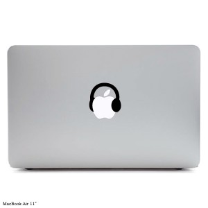 MacBookステッカー スキンシール ヘッドフォン headphone MacBook Air11/13 Pro13/15