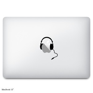 MacBookステッカー スキンシール ヘッドフォン2 headphone2 MacBook 12 / Pro13 / 15 (2016〜)