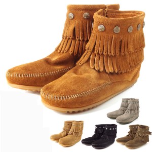 モカシン ミネトンカ Minnetonka ミネトンカモカシン ブーツ 定番 Boots Moccasin Minetonka サイドジップ ダブルフリンジ