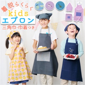 キッズ エプロン 三角巾 セット 通販 バンダナ 巾着付き 子供エプロン 三角巾セット キッズエプロン 子ども 子供 こども 男の子 女の子 