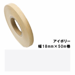 木口貼りテープ TA-4875粘着1850 パネフリ工業 幅18mm×50m巻 アイボリー 建築部材 裏面粘着付 樹脂製 非PVC 割れ 欠け 水 侵入防止 DIY 