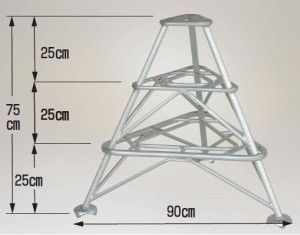 ハラックス フミラック FL-75-3 アルミ製段付踏台 高さ75cm 3脚3段 防J 代引不可