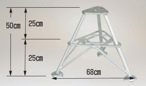 ハラックス フミラック FL-50-2 アルミ製段付踏台 高さ50cm 3脚2段 防J 個人宅配送不可 代引不可