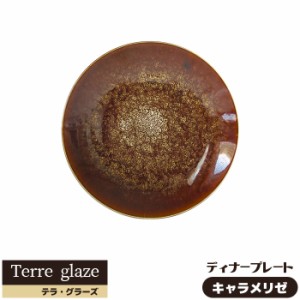 Terre glaze テラ・グラーズ ディナープレート ＜キャラメリゼ＞ 【取寄品】 大皿 丸皿 お皿 おしゃれ モダン かっこいい クール カフェ 