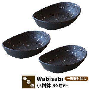 Wabisabi 小判鉢 3ヶセット 一珍筆とばし 【取寄品】 中鉢 ボウル カレー皿 パスタ皿 小判皿 和食器セット 深皿 楕円皿 盛り皿 盛り鉢 煮