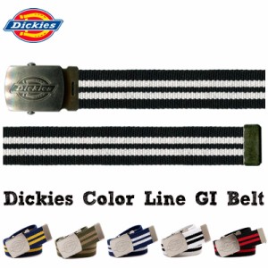 ベルト DICKIES カラーライン GI ベルト ディッキーズ ガチャベルト キャンバス 穴なし 32mm カジュアル カラフル