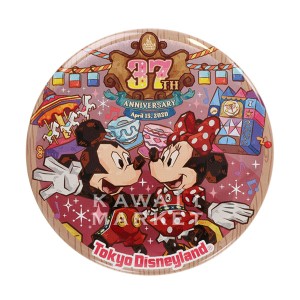 缶バッジ　東京ディズニーランド　37周年　ミッキーマウス　ミニーマウス　アクセサリー　2020　ディズニーランド　限定　お土産　プレゼ