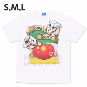 ミッキーマウス　トマトスナック缶　半袖　Tシャツ　S M L　ファッション　メンズ　レディース　兼用　キャラクター　グッズ　東京ディズ