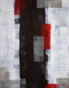 取寄品 送料無料 Red and Grey Abstract Art Painting インテリアパネル パネルフレーム IAP51601