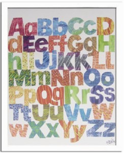 取寄せ品 送料無料 Eric Carle エリックカール Alphabets-アルファベット ZEC-11003 人気絵本作家 額付インテリア