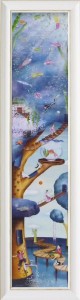 取寄品 送料無料 なかの まりの 風景画 額付きポスター Water Tree M インテリア雑貨