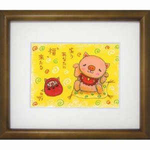 取寄せ品 絵描きサリー まねきブタ リミテッドエディション額装 メッセージアート