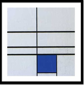 取寄せ品 送料無料 Piet Mondrian Untitled composition with blue 1935 SILKSCREEN IPM-14382 額付インテ