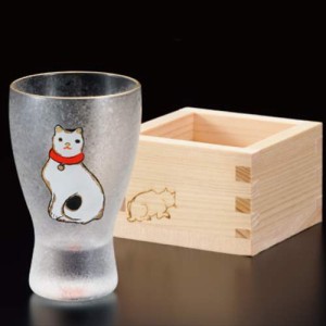 取寄品 江戸猫ぐらす 冷酒グラス 枡酒グラスセット ねこ 日本製ギフト雑貨通販