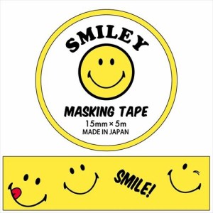 スマイリーフェイス マスキングテープ 15mm マステ TS-28 Smiley Face キャラクターグッズ メール便可