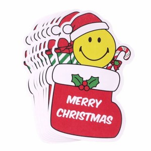 スマイリーフェイス ミニメッセージカード クリスマスミニカード 8枚セット 69 くつした Smiley Face かわいい メール便可