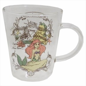 リトルマーメイド アリエル マグカップ 耐熱ガラスMUG ヴィンテージ ディズニープリンセス 348ml キャラクター グッズ