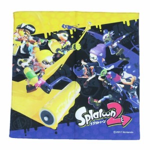 スプラトゥーン 2 お手拭きはんかち ハンカチ イエローvsパープル 2019年 新入学 新入園準備 30×30cm キャラクター グッズ メール便可