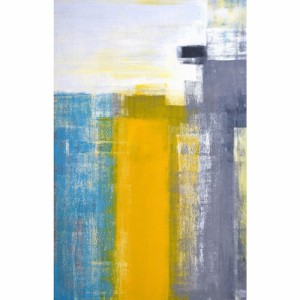 アートパネル モダン アート Art Panel Teal and Yellow Abstract Art Painting 53×80×4cm ギフト 装飾 インテリア 取寄品 送料無料