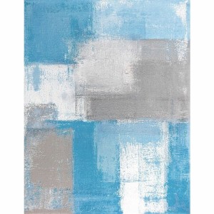 アートパネル モダン アート Art Panel Grey and Blue Abstract Art Painting 60×80×4cm ギフト 装飾 インテリア 取寄品 送料無料