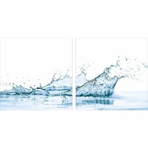 アートパネル モダン アート Art Panel water spiash with reflection isolated（2枚セット） 70×70×4cm 取寄品 送料無料