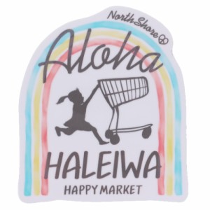 防水 ステッカー HALEIWA HAPPY MARKET ダイカット シール HHM-009 ハレイワ おしゃれ コレクション グッズ メール便可