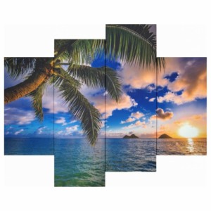 キャンバスアート 写真 アート Bello Canvas Art Beautiful Lanikai (4枚セット) IPT-61745 フレームレス インテリア 取寄品 送料無料