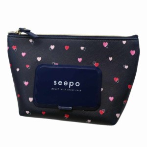 ミニポーチ シートケース付き 機能性 ポーチ seepo ハート 19×12.5×7cm かわいい グッズ