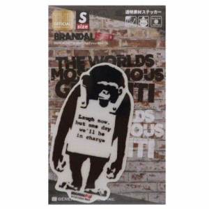 バンクシー ダイカット クリア ステッカー ビッグ シール Do Nothing-Monkeysign Banksy 耐水耐光仕様 オフィシャル グッズ メール便可