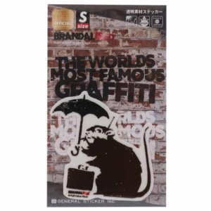 バンクシー ビッグ シール ダイカット クリア ステッカー Umbrella Rat Banksy 耐水耐光仕様 オフィシャル グッズ メール便可