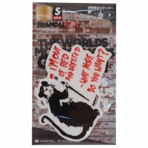 バンクシー ダイカット クリア ステッカー ビッグ シール Out of Bed Rat Banksy 耐水耐光仕様 オフィシャル グッズ メール便可