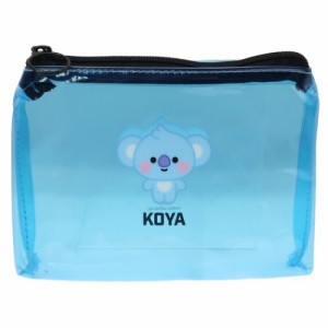 BT21 クリア フラットポーチ PVC ペンポーチ KOYA LINE FRIENDS キャラクター グッズ