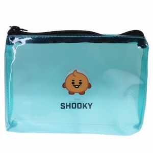 BT21 クリア フラットポーチ PVC ペンポーチ SHOOKY LINE FRIENDS キャラクター グッズ