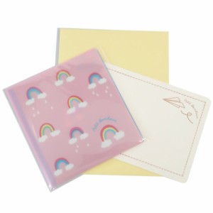 グリーティングカード 抗菌 マスクケース付き カード Petit Bonheur Rainbow しあわせ ますく堂 グッズ メール便可