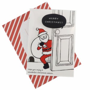 クリスマスカード ウォール ステッカーカード ひょっこりサンタ Xmas グッズ メール便可