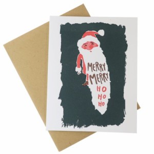 クリスマスカード エッグプレス 箔押 カード メリーサンタ Xmas グッズ メール便可