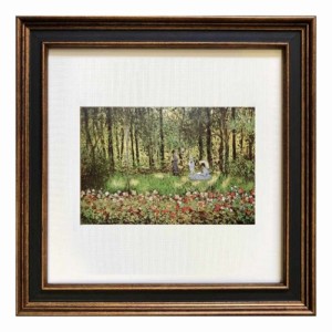 モネ 名画 Claude Monet Square Frame The family of the Artist in the Argenteuil garden 額付き ギフト インテリア 取寄品