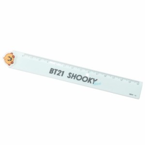 BT21 ものさし ダイカットマスコット付き 14cm 定規 SHOOKY LINE FRIENDS キャラクター 商品 メール便可