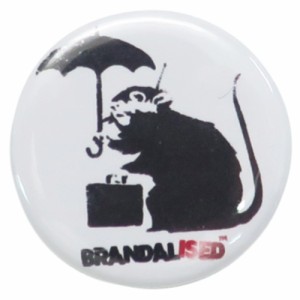 バンクシー 缶バッジ 22mm 豆 缶バッジ Umbrella Rat Banksy ART オフィシャル グッズ メール便可