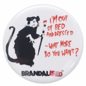 バンクシー 缶バッジ 22mm 豆 缶バッジ Out of Bed Rat Banksy ART オフィシャル グッズ メール便可