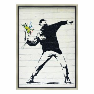 バンクシー アートフレーム Banksy フラワー ボンバー Lサイズ ギフト インテリア 取寄品