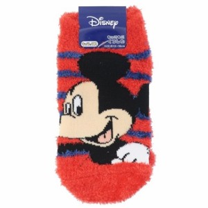 ミッキーマウス 子ども用 防寒 室内 靴下 キッズ もこもこショートソックス ディズニー キャラクター グッズ メール便可