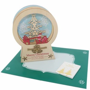 クリスマスカード レイヤークリスマスウッドスタンドカード WoodCardseries スノーツリー Xmas グッズ メール便可