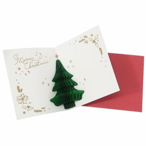 クリスマスカード ハニカムミニカード リース Xmas グッズ メール便可