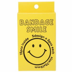 スマイリー 絆創膏 ばんそうこう BANDAGE S 2 SMILE ASST Smiley Face キャラクター グッズ メール便可
